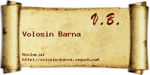 Volosin Barna névjegykártya